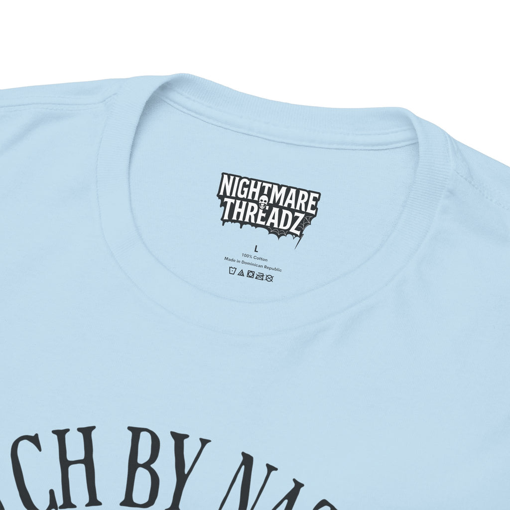 Witchy Cotton Tee - "Witch by Nature, Bitch by Choice" | Unisex Tee for Spooky Season, Boho Fashion, Festival Wear, Gift for Witches