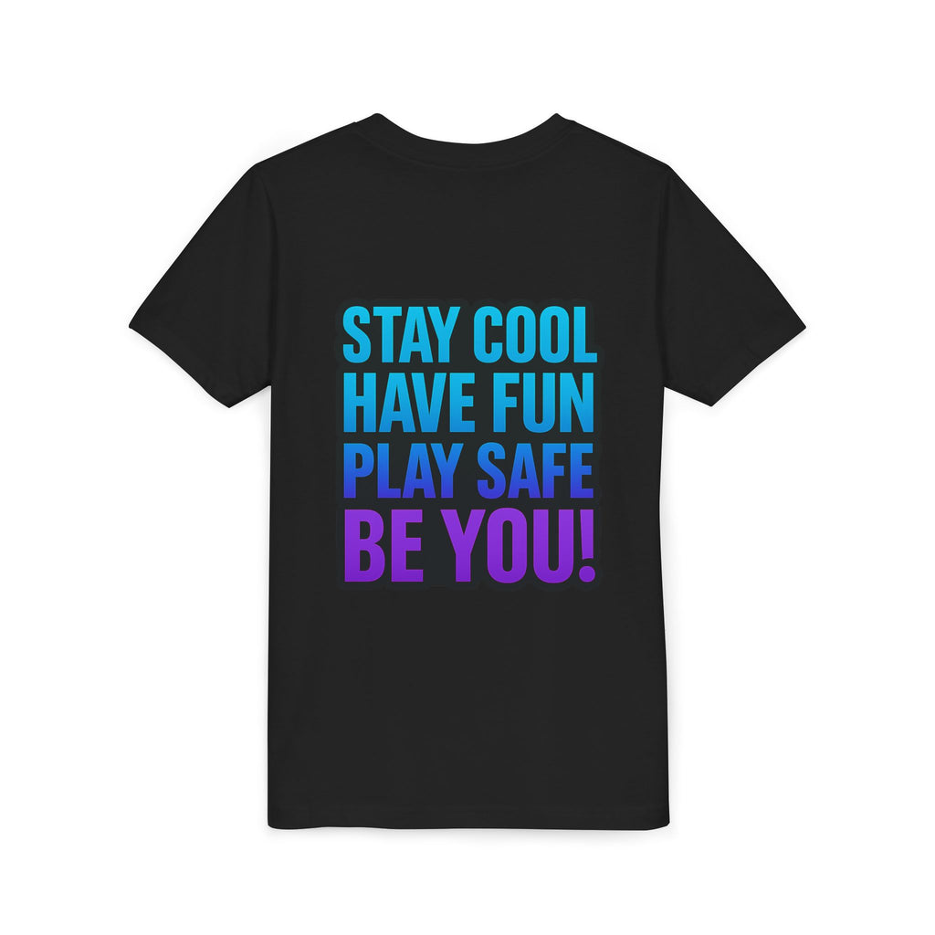 DJ KAT PAWS Paw-Sitive Waves Only, Youth Tee | Kids Surfing T-Shirt, Fun Cat Graphic Top, Summer Apparel, Gifts for Animal Lovers