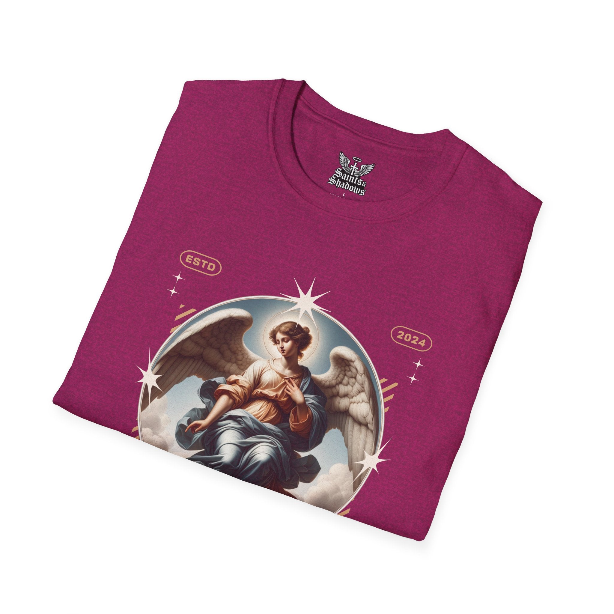 Saints and Shadows - Reflection, Angelic Artwork Unisex Softstyle T-Shirt, Casual Wear