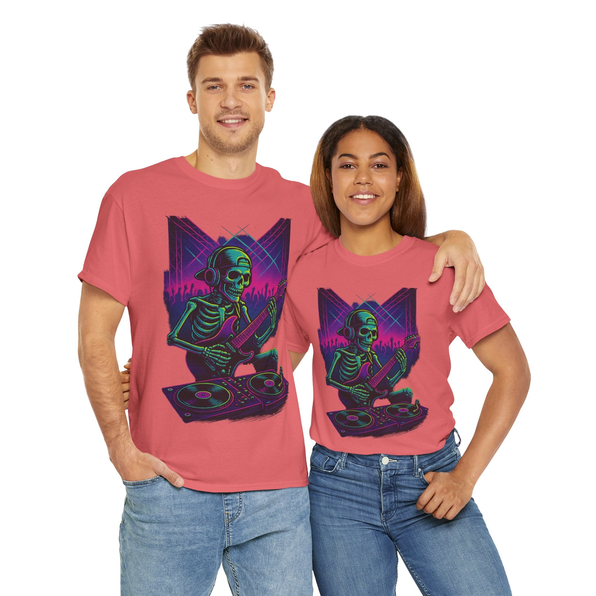 Bone Jams Rockin’ Skeleton, Tee | Loud Enough to Wake the Dead | Unisex Cotton Shirt for Music Lovers, Concerts, Halloween, Gifts