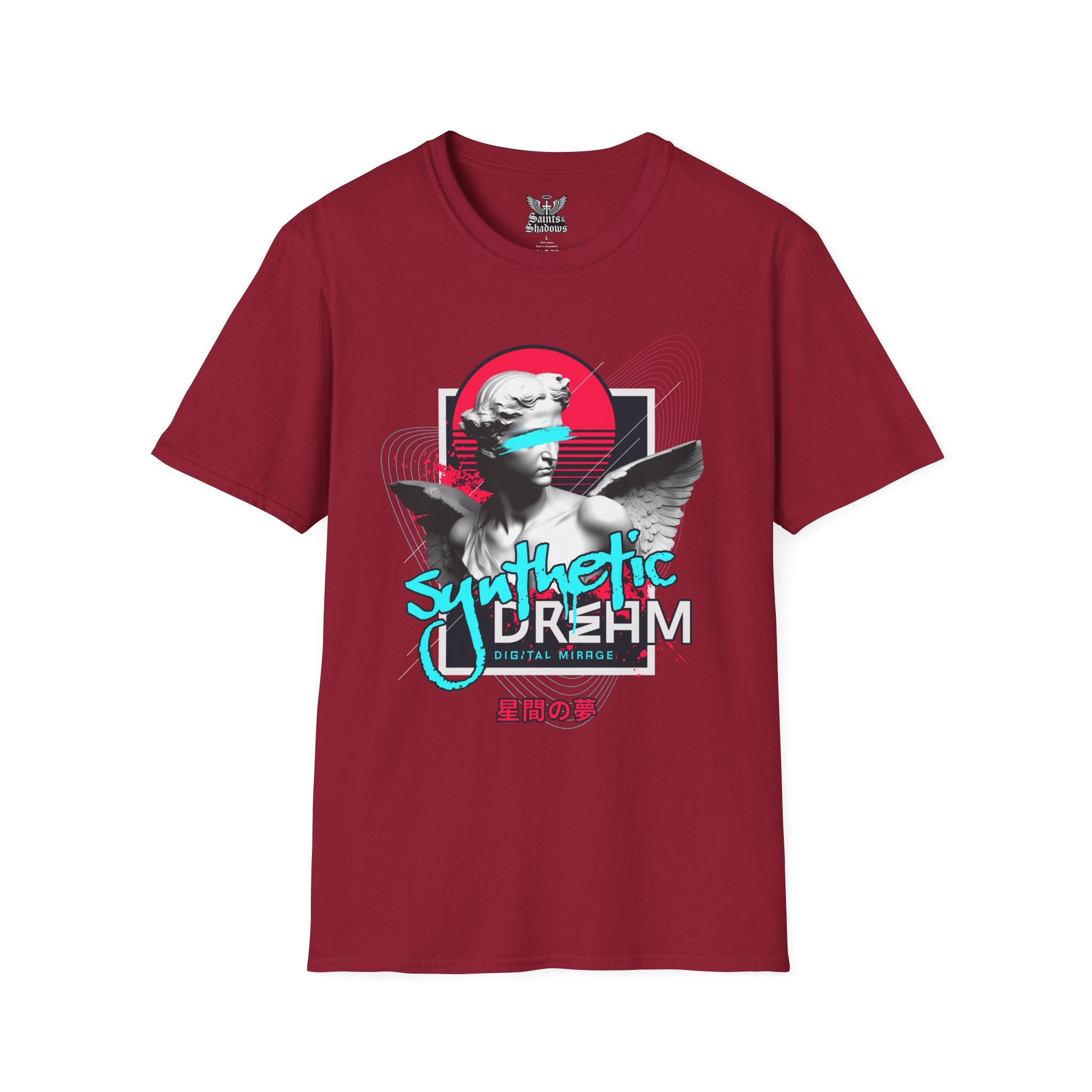 Saints and Shadows - Synthetic Dream, Angelic Artwork Unisex Softstyle T-Shirt, Casual Wear