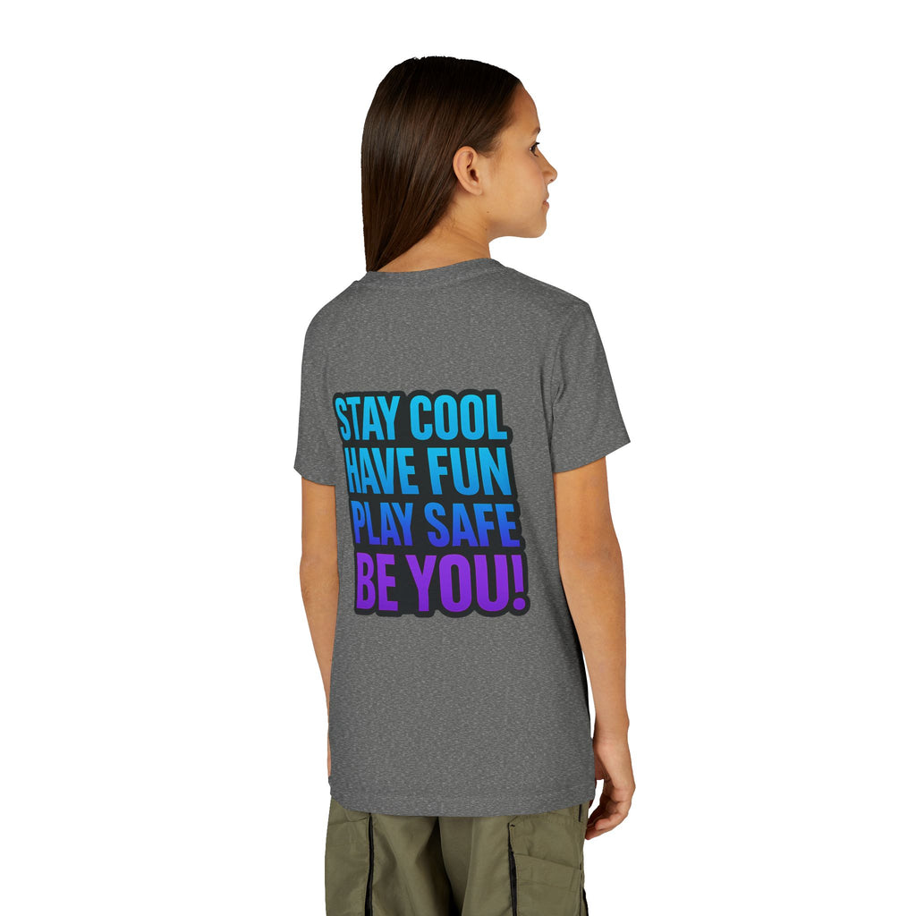 DJ KAT PAWS Paw-sitively Shredding, Skateboarding Youth Tee | Fun Summer Shirt, Motivational Kids T-Shirt, Birthday Gift for Boys & Girls