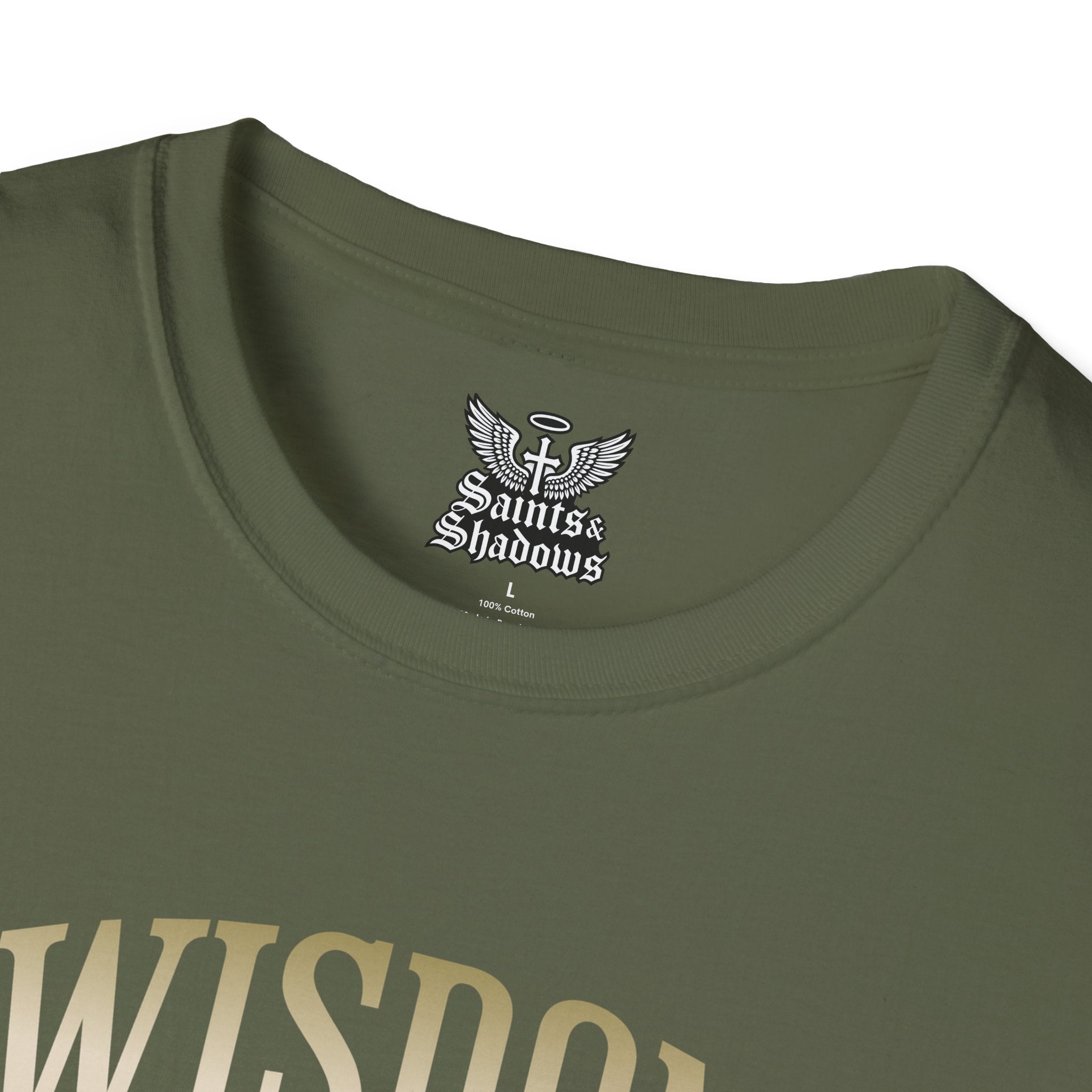 Saints and Shadows - Wisdom, Angelic Artwork Unisex Softstyle T-Shirt, Casual Wear