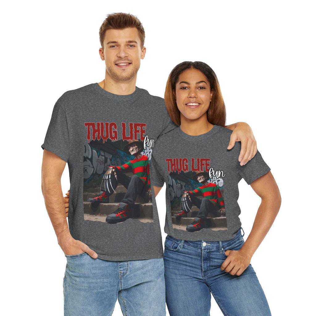 Freddie Kruger, Thug Life Tee - Horror Graphic Tee, Unisex Cotton Shirt, Halloween Costume, Horror Movie Gift