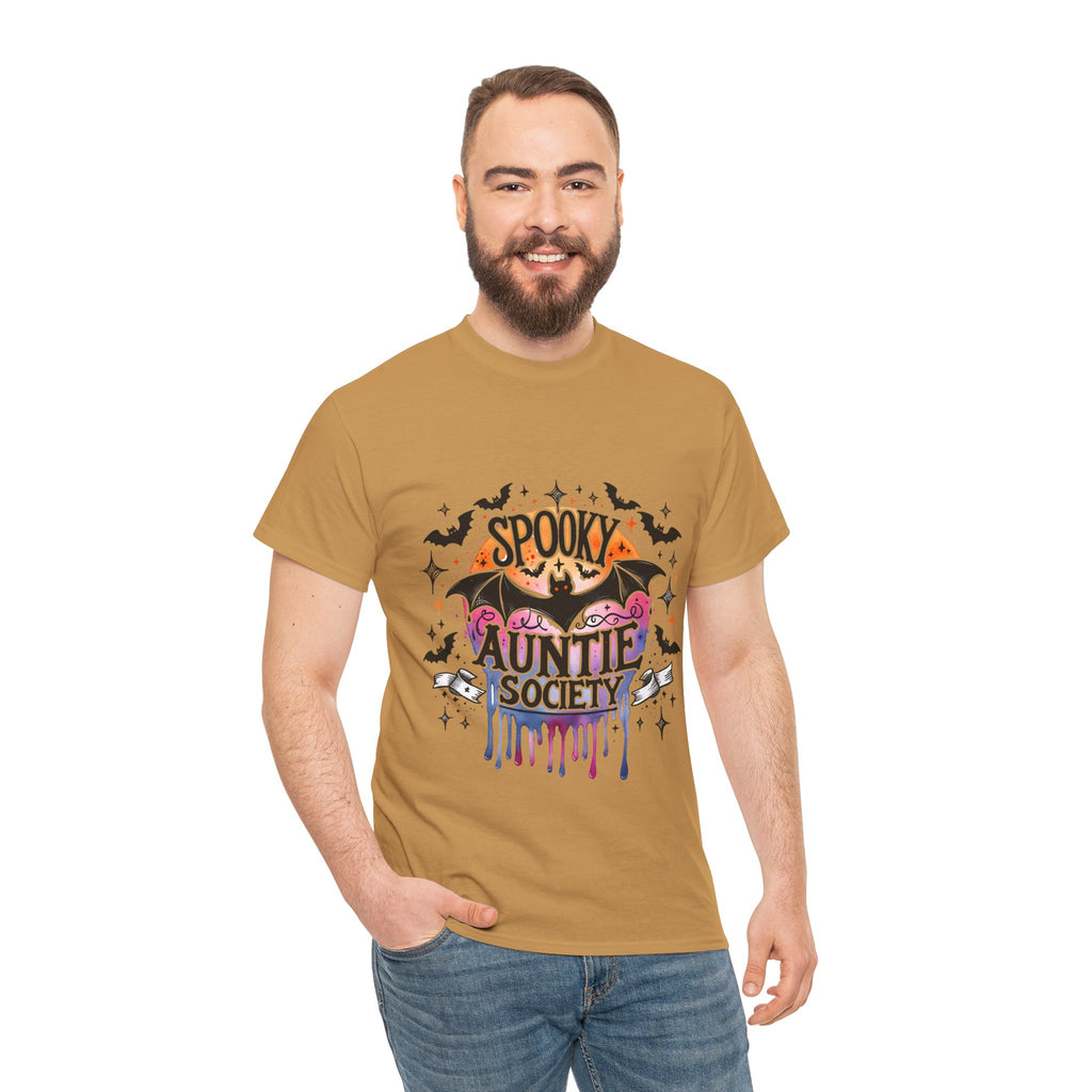 Spooky Auntie Society Tee, Ghost Lovers T-Shirt, Halloween Costume Shirt, Unisex Graphic Tee, Fun Family Gathering Apparel