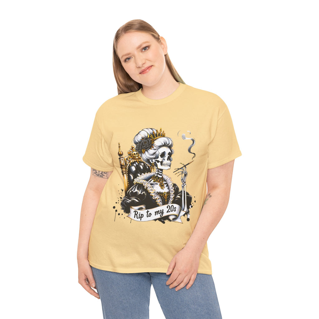 Rip to my 20s Tee, Heavy, Unisex Graphic Shirt, Birthday Gift, Casual Wear, Vintage Style, Floral Design T-shirt