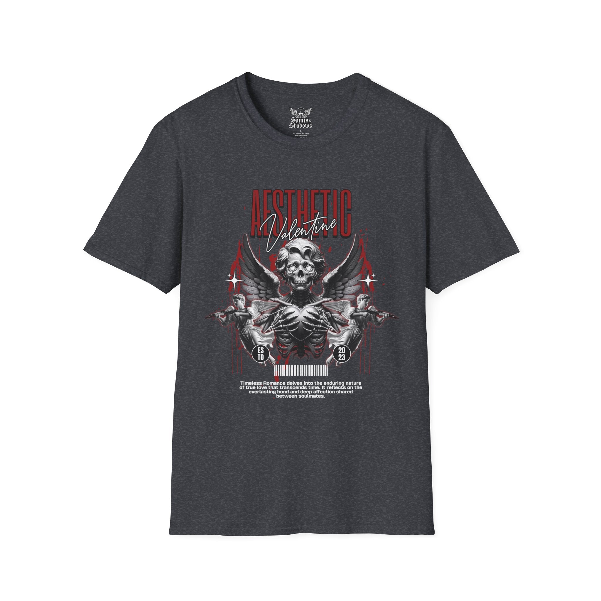 Saints and Shadows - Aesthetic Valentine, Angelic Artwork Unisex Softstyle T-Shirt, Casual Wear