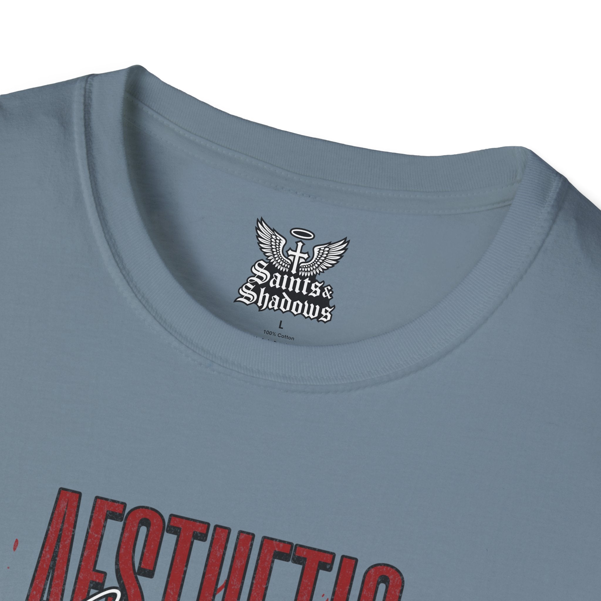 Saints and Shadows - Aesthetic Valentine, Angelic Artwork Unisex Softstyle T-Shirt, Casual Wear