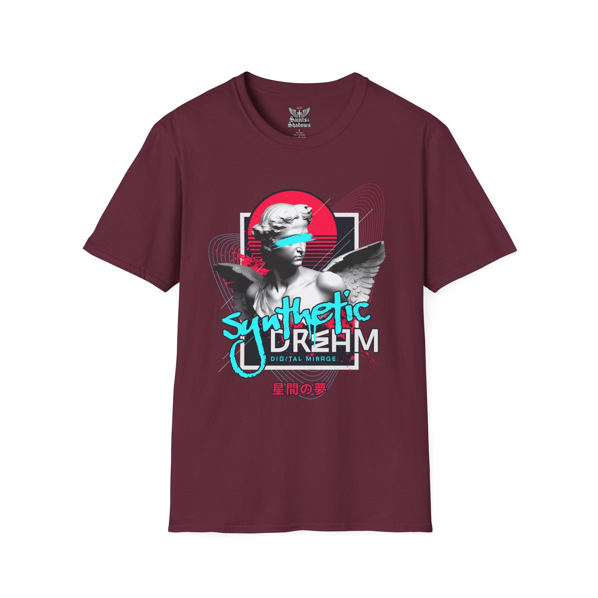 Saints and Shadows - Synthetic Dream, Angelic Artwork Unisex Softstyle T-Shirt, Casual Wear