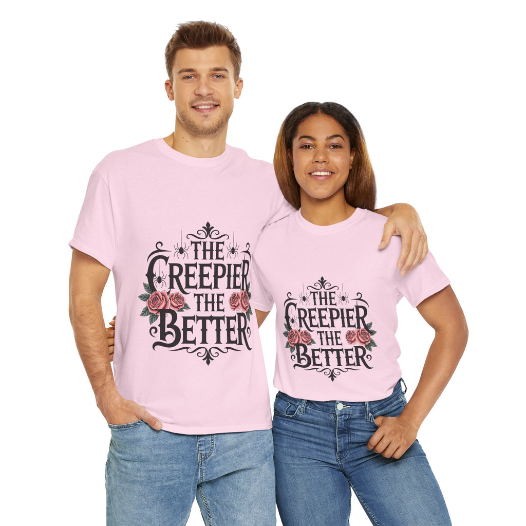 The Creepier the Better Tee, Perfect for Halloween, Casual Wear, Gift for Friends, Vintage Style, Unique Graphic T-Shirt