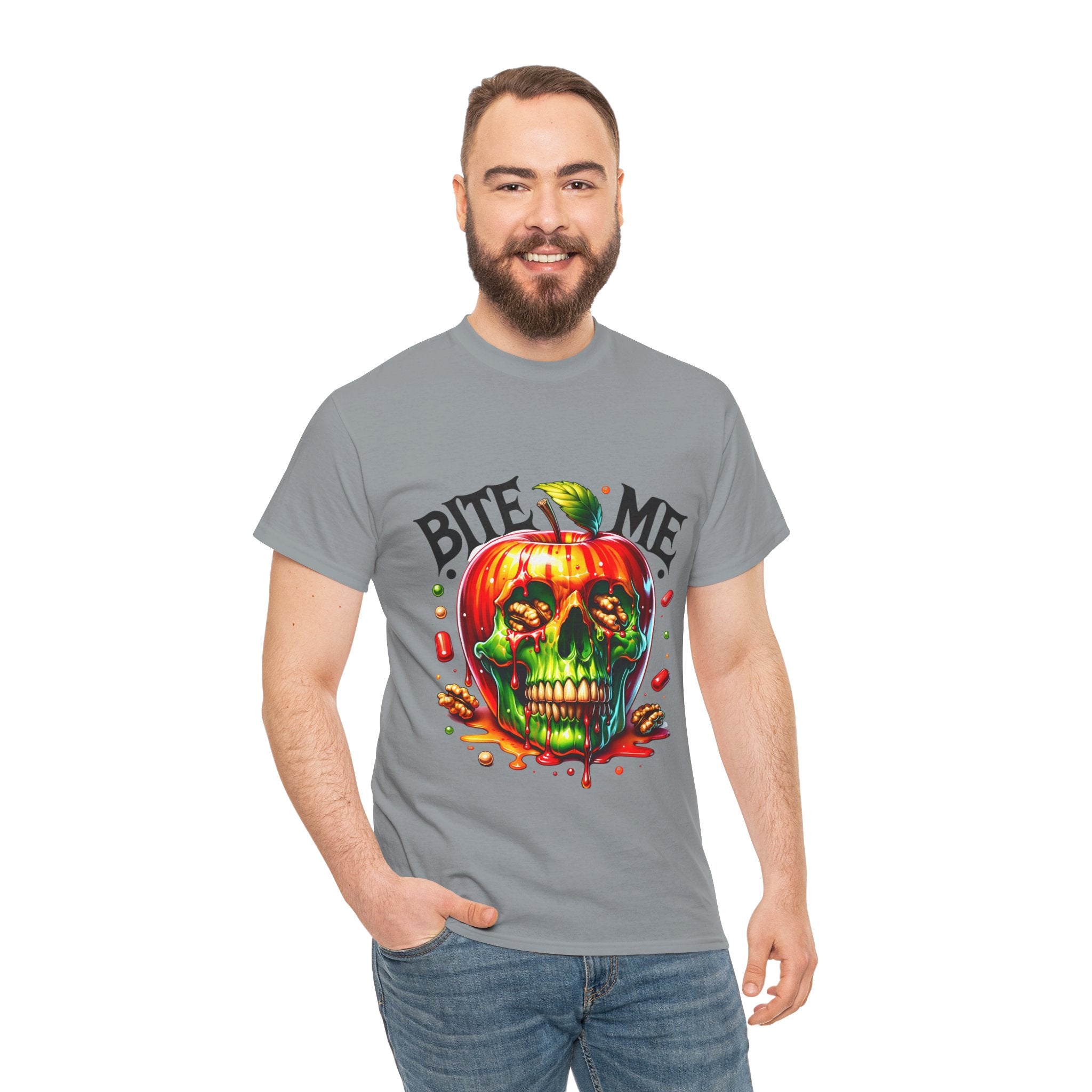 Bite Me Skull T-Shirt, Fun Graphic Tee, Halloween Costume Top, Trendy Casual Wear, Unique Gift Idea for Friends