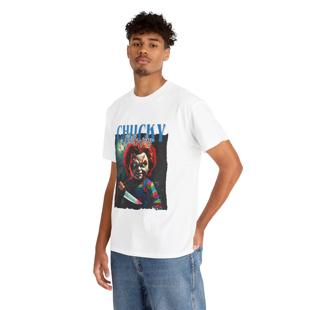 Chucky Horror Graphic Tee, Unisex Cotton Shirt, Halloween Costume, Horror Movie Gift, Spooky T-Shirt, Horror Fan Apparel