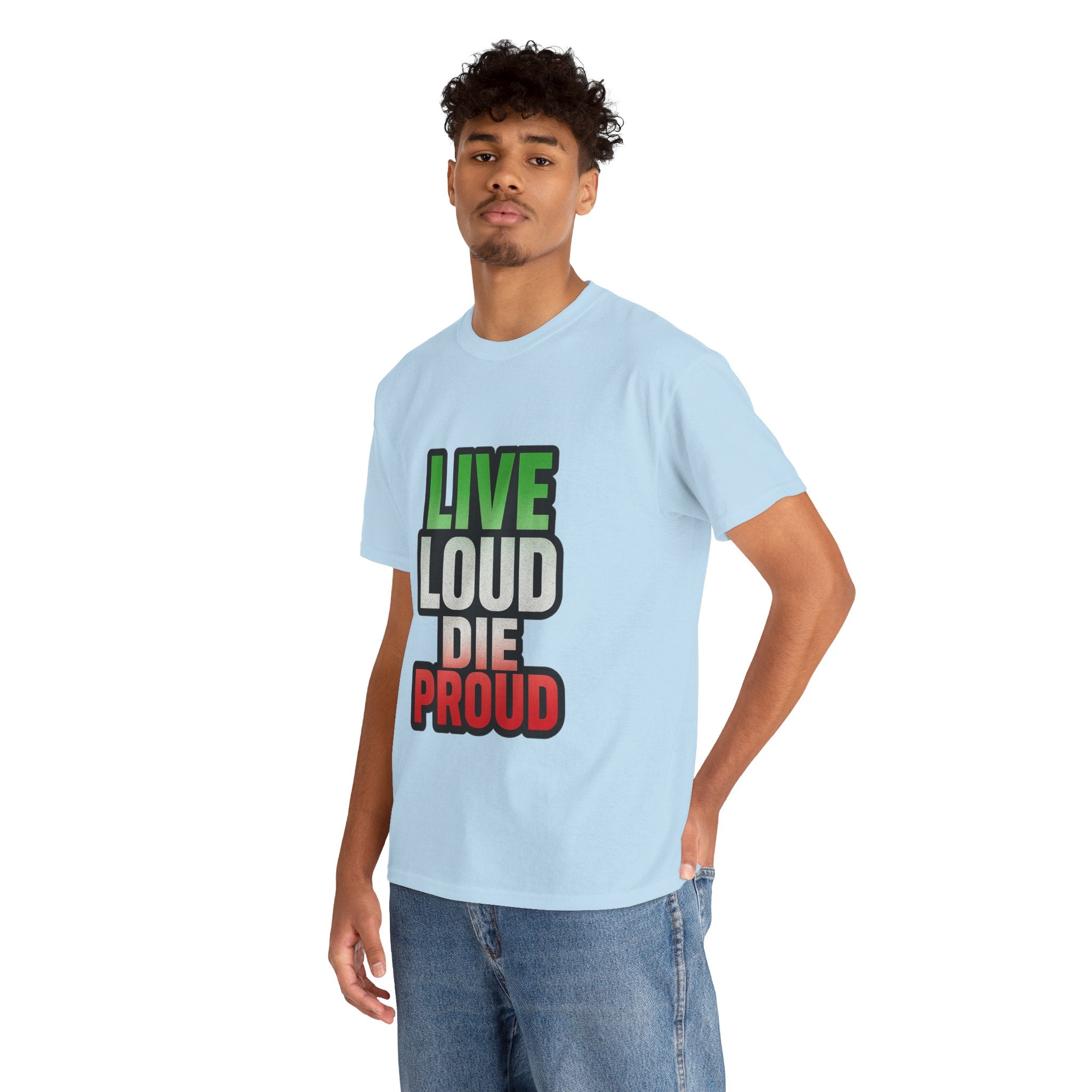 Live Loud Die Proud Italian Flag Tee