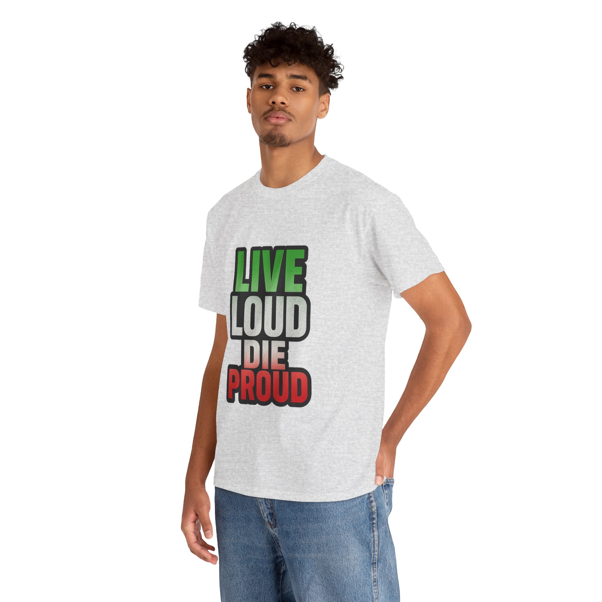 Live Loud Die Proud Italian Flag Tee