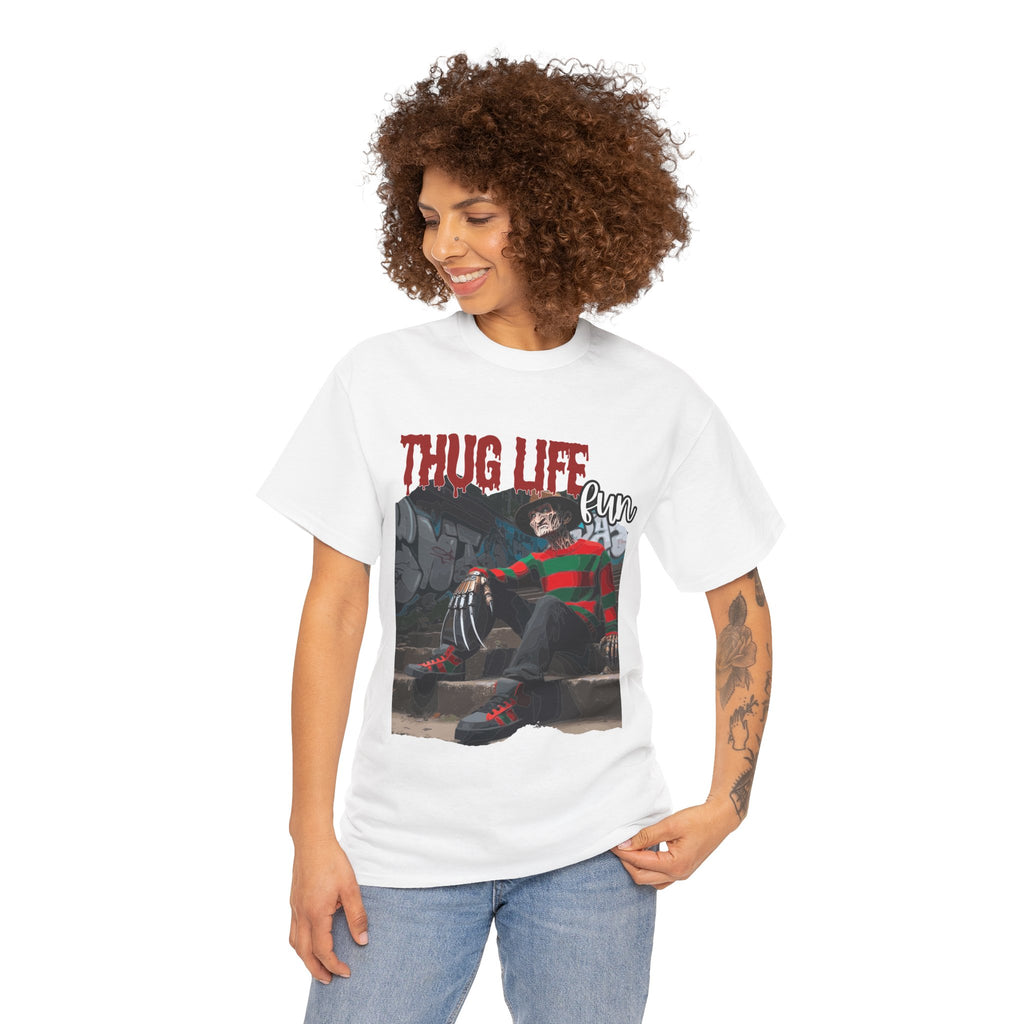 Freddie Kruger, Thug Life Tee - Horror Graphic Tee, Unisex Cotton Shirt, Halloween Costume, Horror Movie Gift
