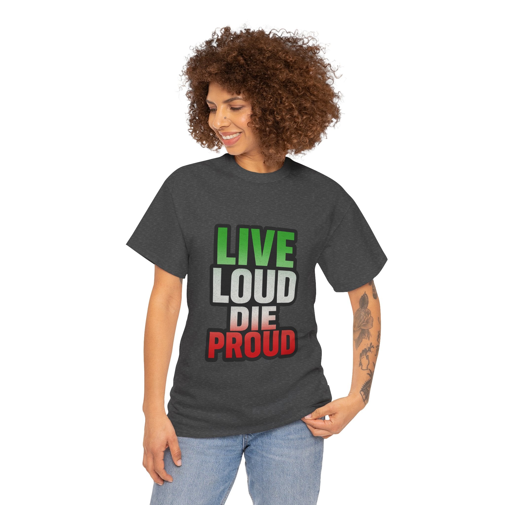 Live Loud Die Proud Italian Flag Tee