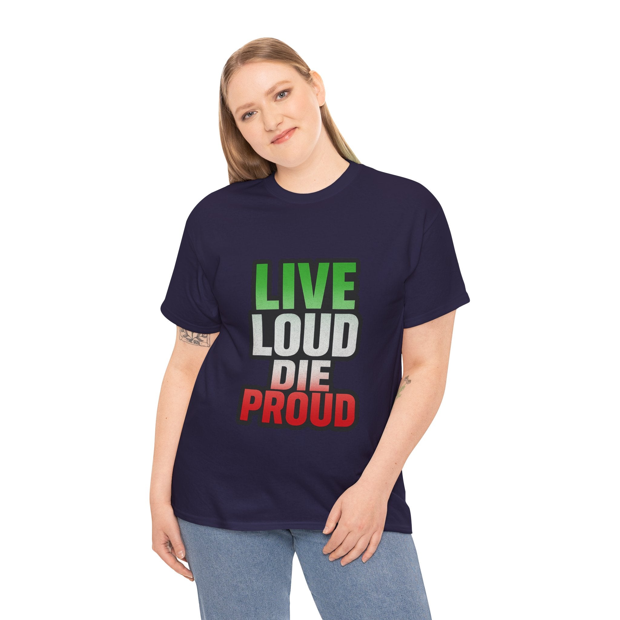 Live Loud Die Proud Italian Flag Tee