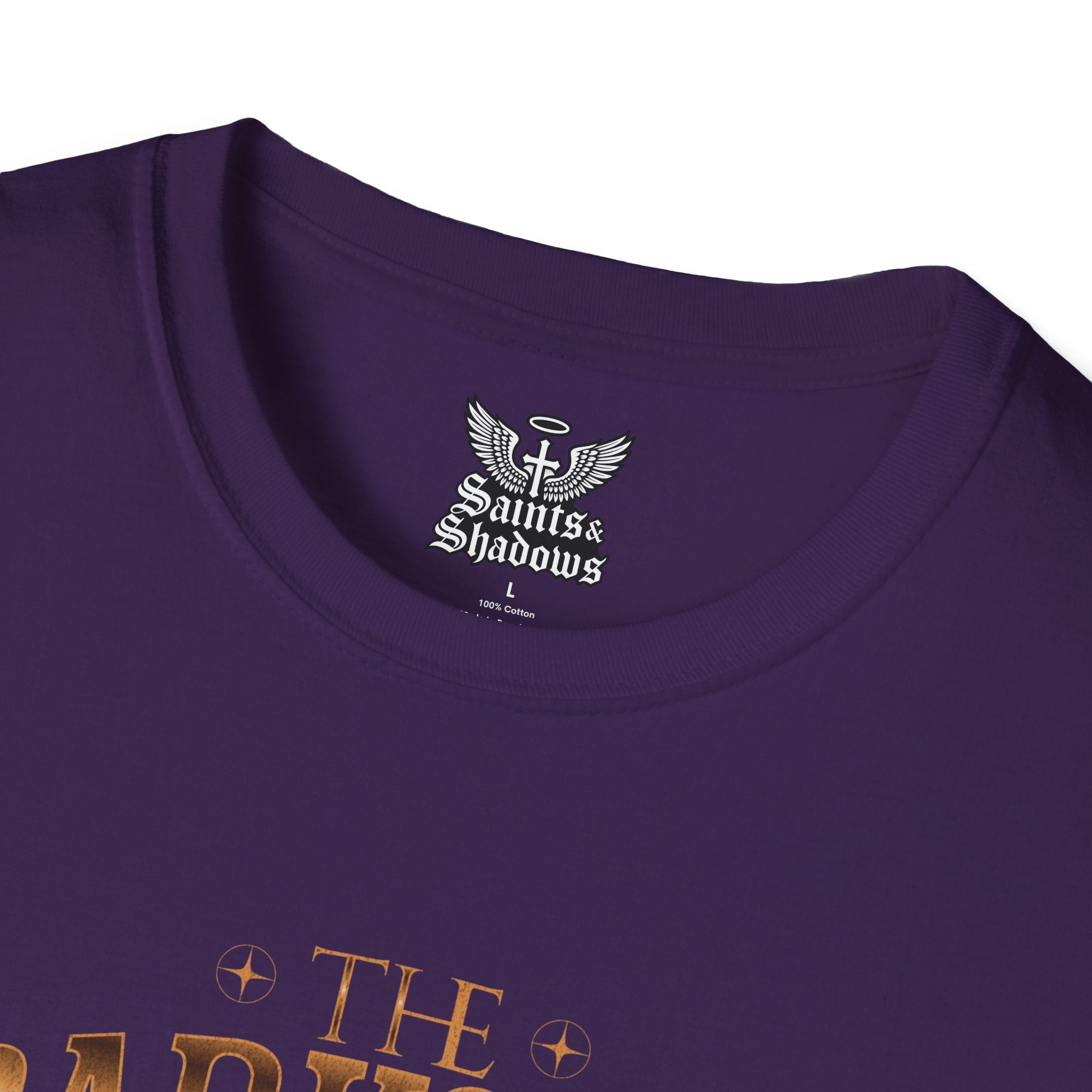 Saints and Shadows - The Darkside of Money, Angelic Artwork Unisex Softstyle T-Shirt, Casual Wear