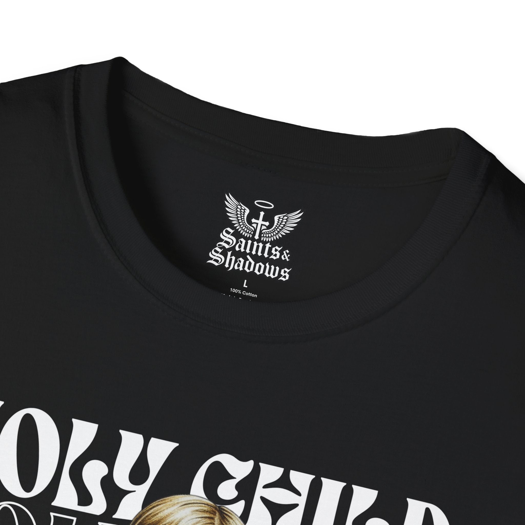 Saints and Shadows - Holy Child, Angelic Artwork Unisex Softstyle T-Shirt, Casual Wear