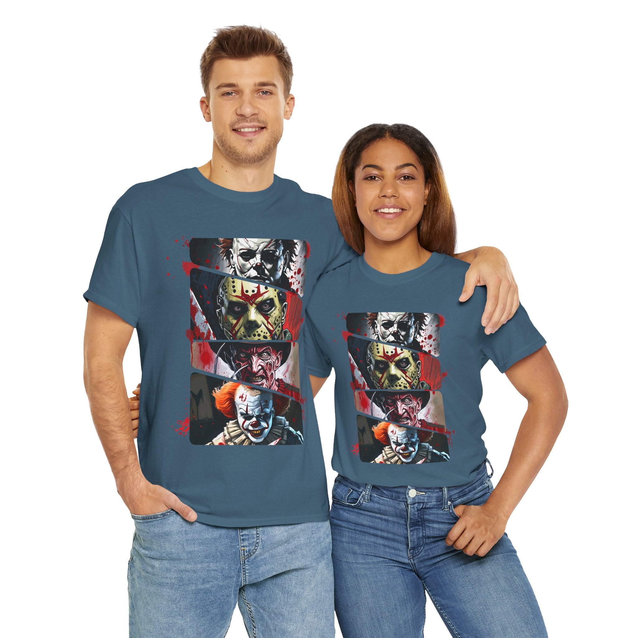 Horror Legends Horror Graphic Tee, Unisex Cotton Shirt, Halloween Costume, Horror Movie Gift, Spooky T-Shirt, Horror Fan Apparel