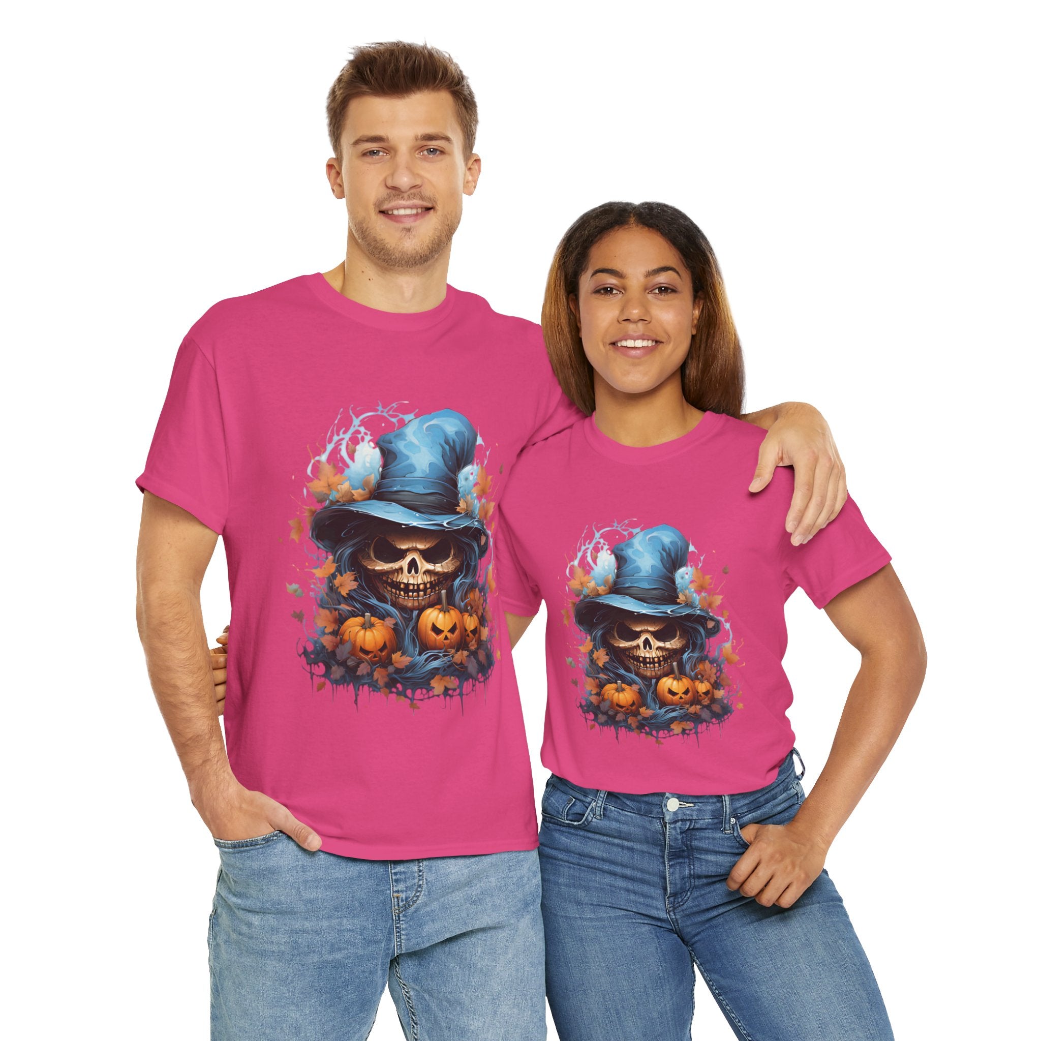 Skull Witch Unhappy Halloween Tee - Halloween Shirt, Spooky Tee, Pumpkin Shirt, Fall Apparel, Costume Top
