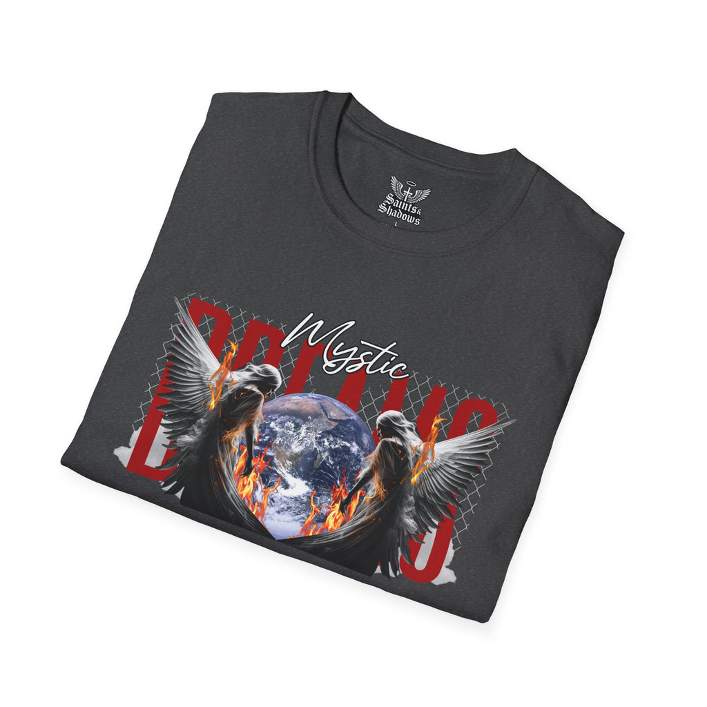 Saints and Shadows - Mystic Wings, Angelic Artwork Unisex Softstyle T-Shirt, Casual Wear