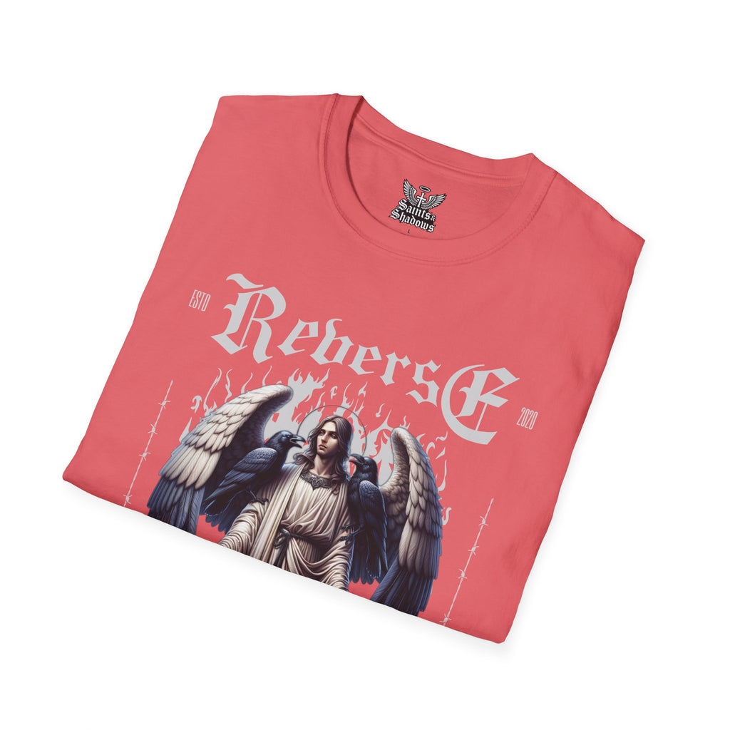 Saints and Shadows - Reverse Centuria, Angelic Artwork Unisex Softstyle T-Shirt, Casual Wear