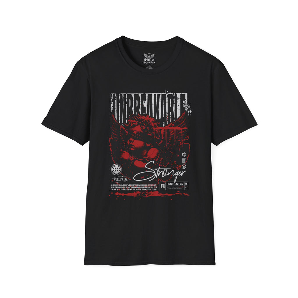Saints and Shadows - Unbreakabe Strength, Angelic Artwork Unisex Softstyle T-Shirt, Casual Wear