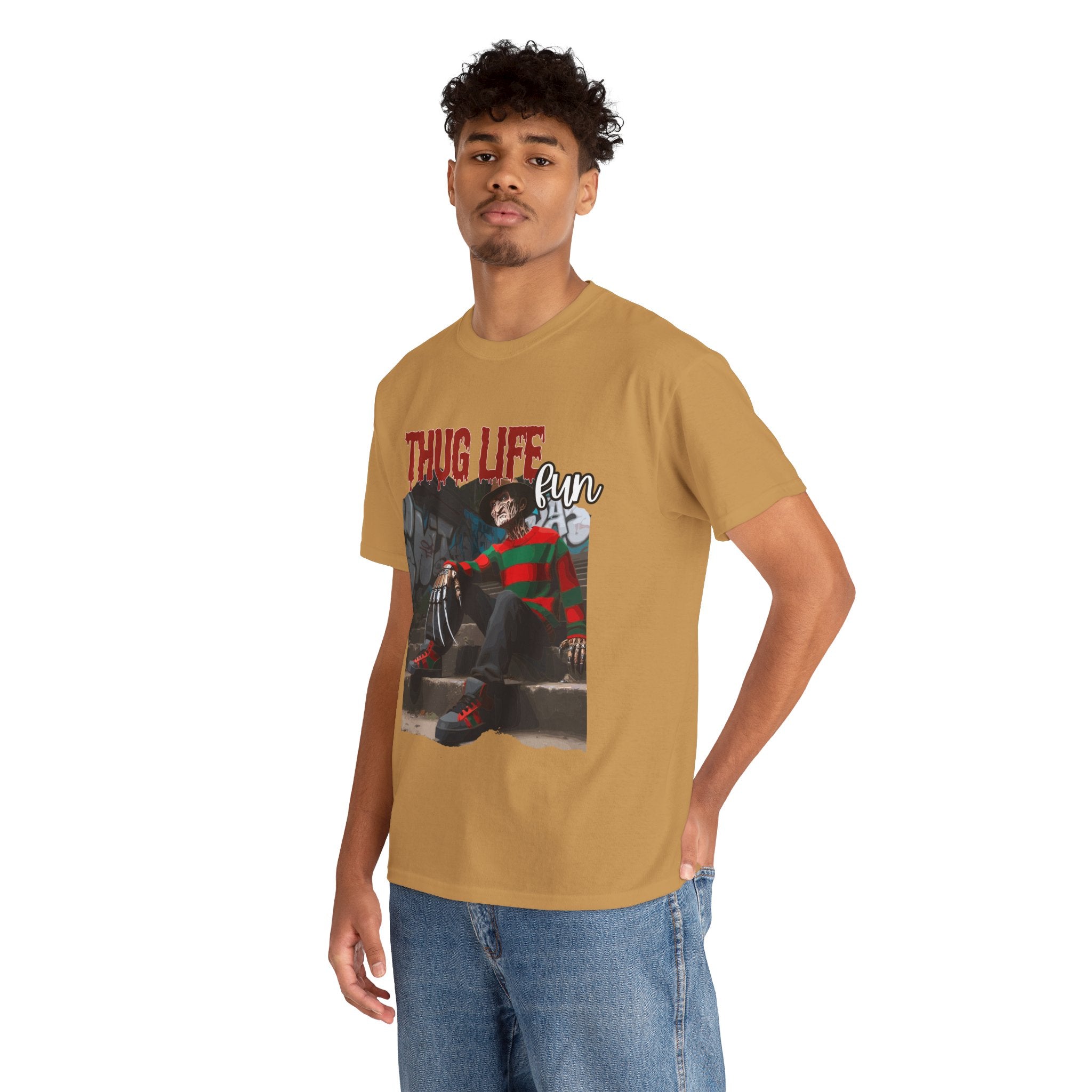 Freddie Kruger, Thug Life Tee - Horror Graphic Tee, Unisex Cotton Shirt, Halloween Costume, Horror Movie Gift