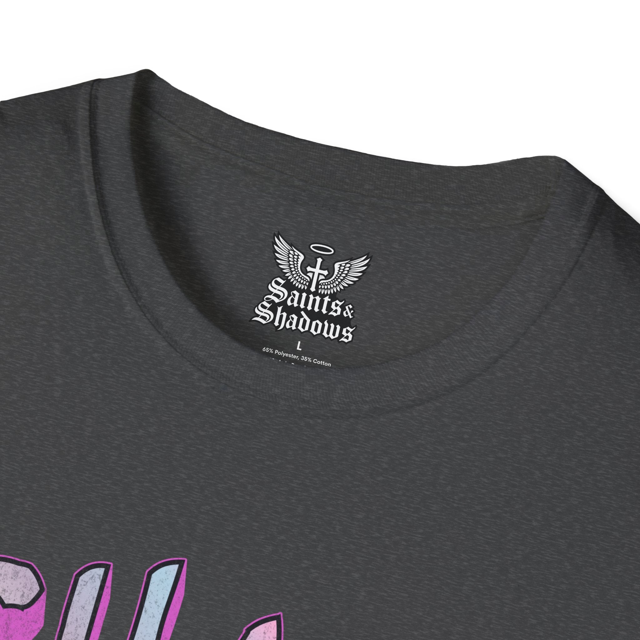 Saints and Shadows - Chaos, Angelic Artwork Unisex Softstyle T-Shirt, Casual Wear