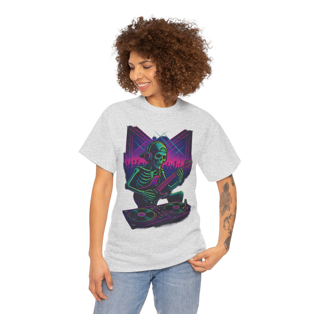 Bone Jams Rockin’ Skeleton, Tee | Loud Enough to Wake the Dead | Unisex Cotton Shirt for Music Lovers, Concerts, Halloween, Gifts