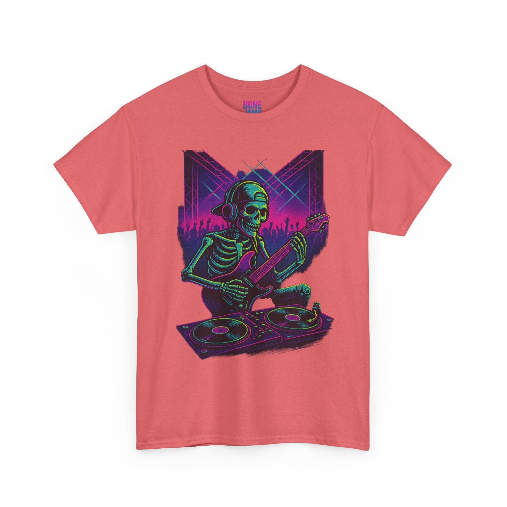 Bone Jams Rockin’ Skeleton, Tee | Loud Enough to Wake the Dead | Unisex Cotton Shirt for Music Lovers, Concerts, Halloween, Gifts