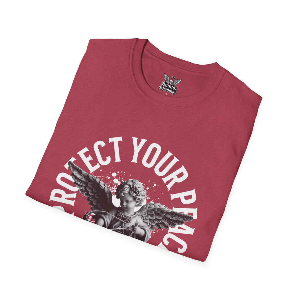 Saints and Shadows - Protect Your Peace, Angelic Artwork Unisex Softstyle T-Shirt, Casual Wear