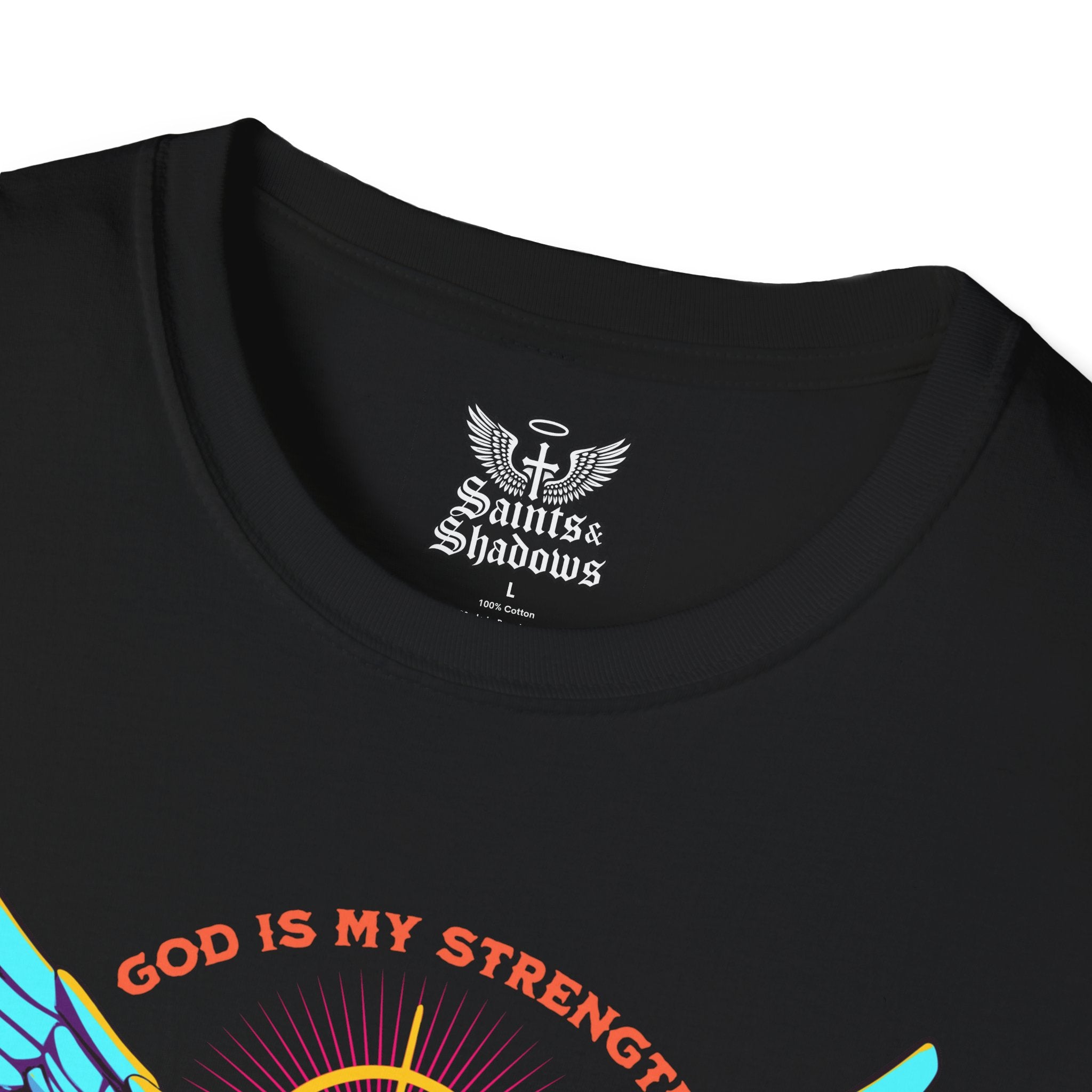 Saints and Shadows - St. Gabriel, Angelic Artwork Unisex Softstyle T-Shirt, Casual Wear