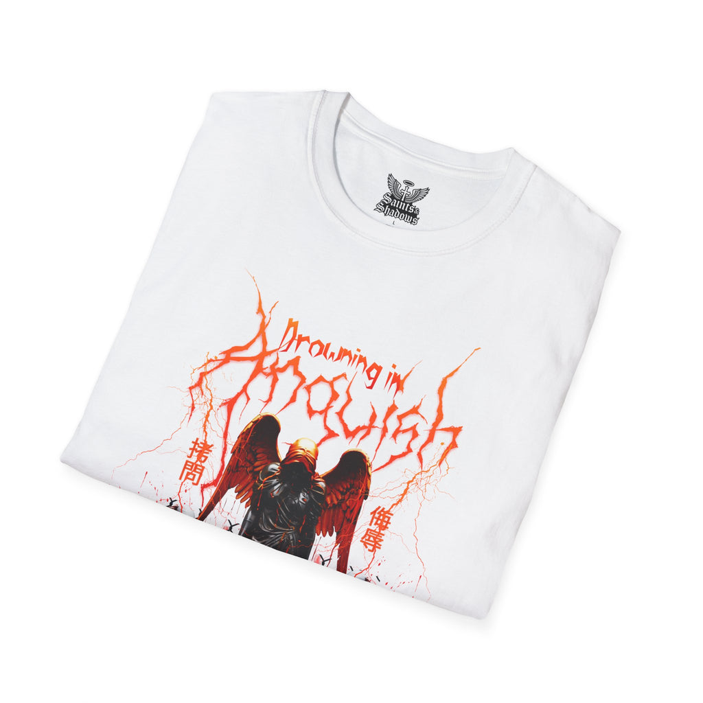 Saints and Shadows -Drowning In Anguish, Angelic Artwork Unisex Softstyle T-Shirt, Casual Wear