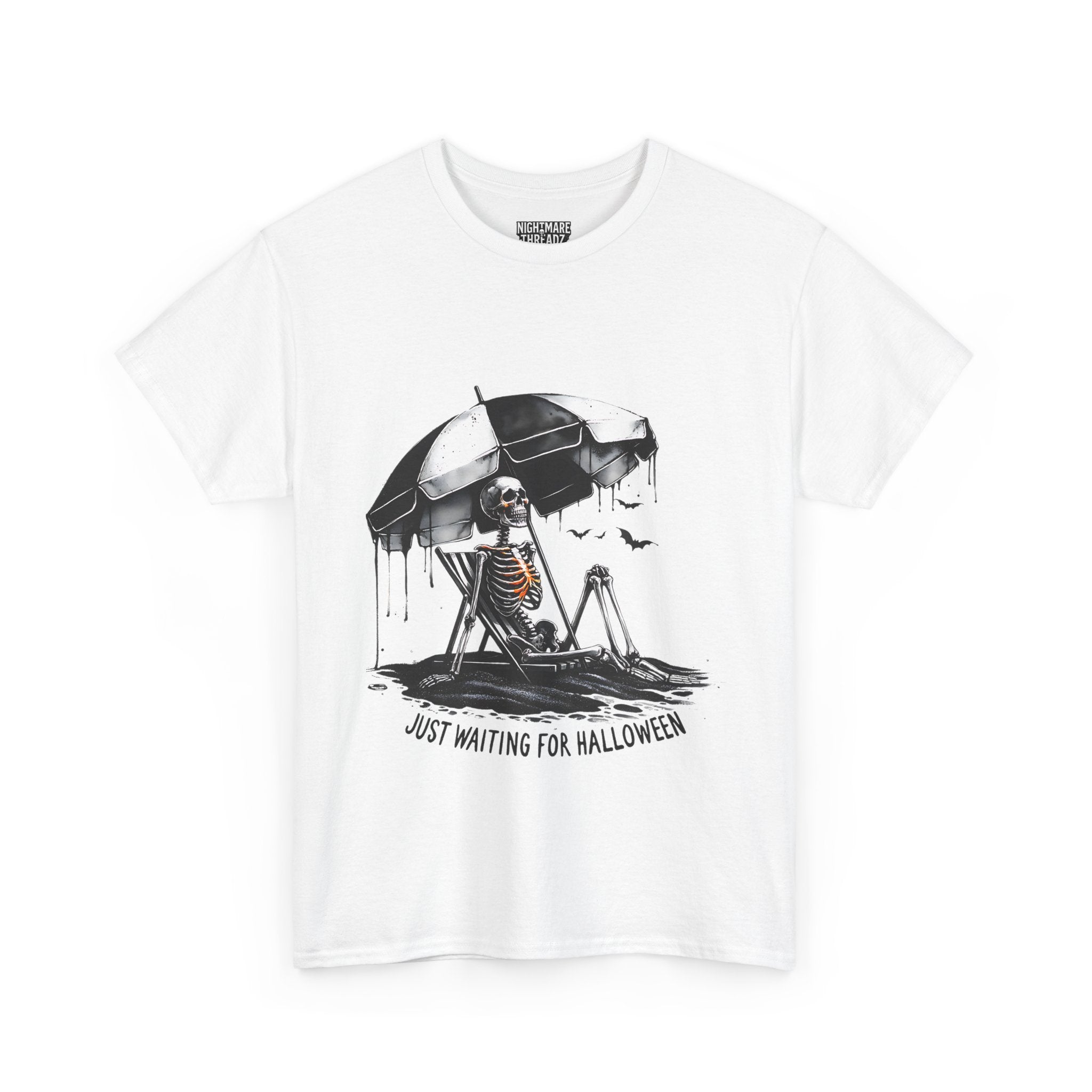 Just Waiting for Halloween, Heavy, Unisex Graphic Shirt, Birthday Gift, Casual Wear, Vintage Style, Floral Design T-shirt