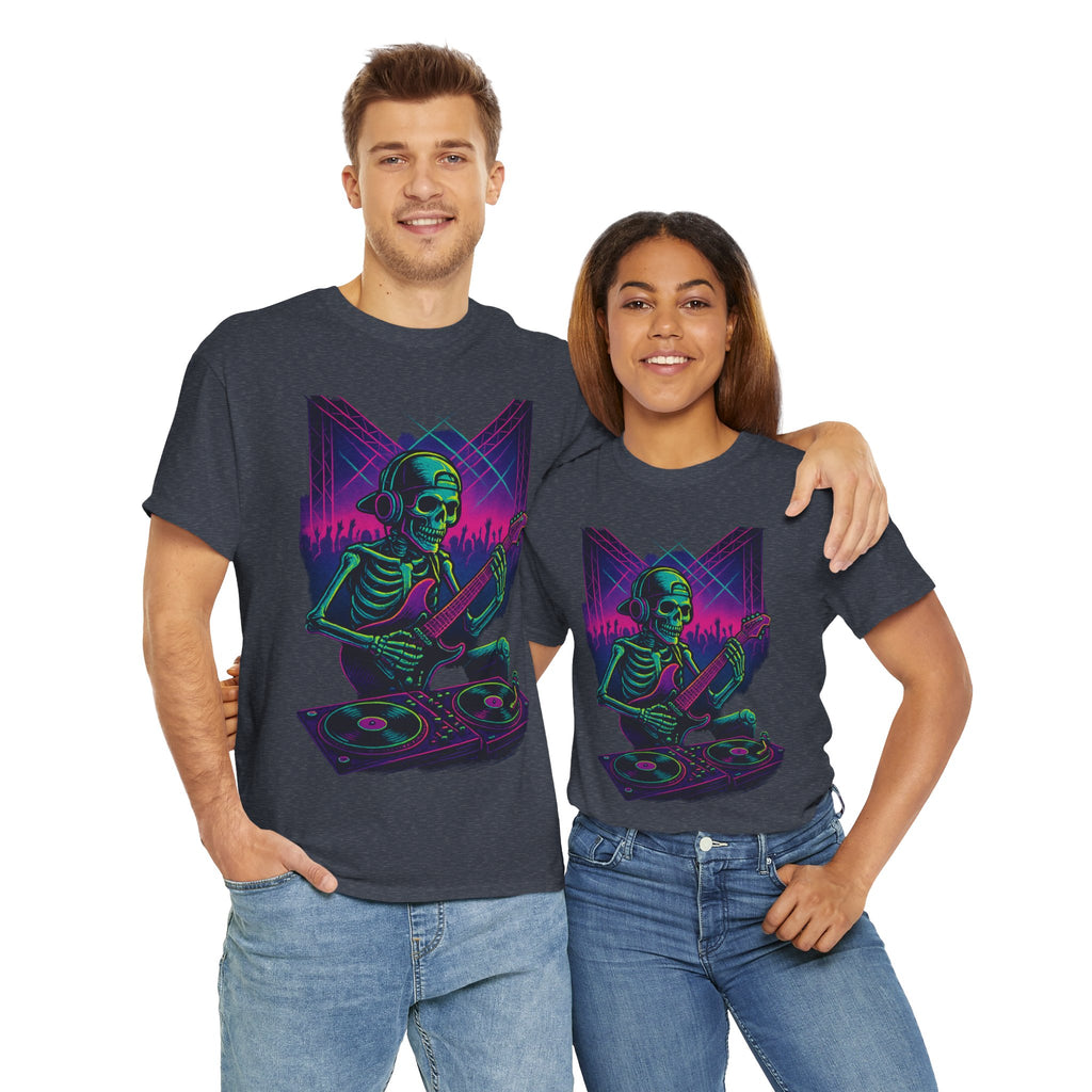 Bone Jams Rockin’ Skeleton, Tee | Loud Enough to Wake the Dead | Unisex Cotton Shirt for Music Lovers, Concerts, Halloween, Gifts