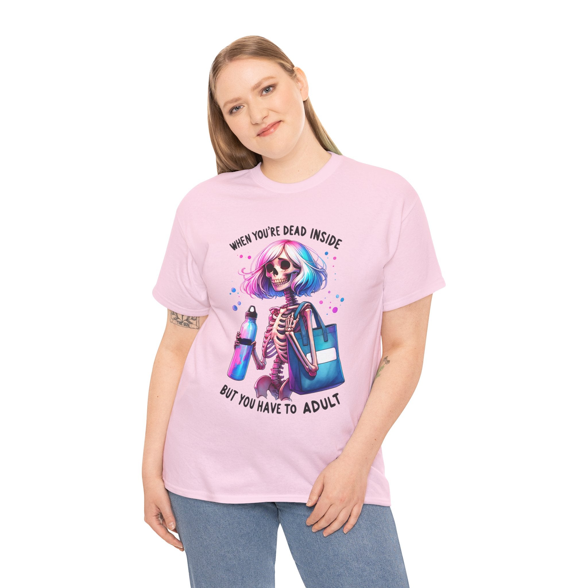 When you're dead onside, Whimsical Skeleton Tee, Funny Graphic Shirt, Perfect for Halloween, Unique Gift Idea, Casual Wear, Everyday Humor