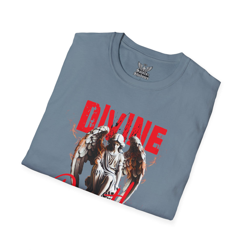 Saints and Shadows - Divine Death, Angelic Artwork Unisex Softstyle T-Shirt, Casual Wear