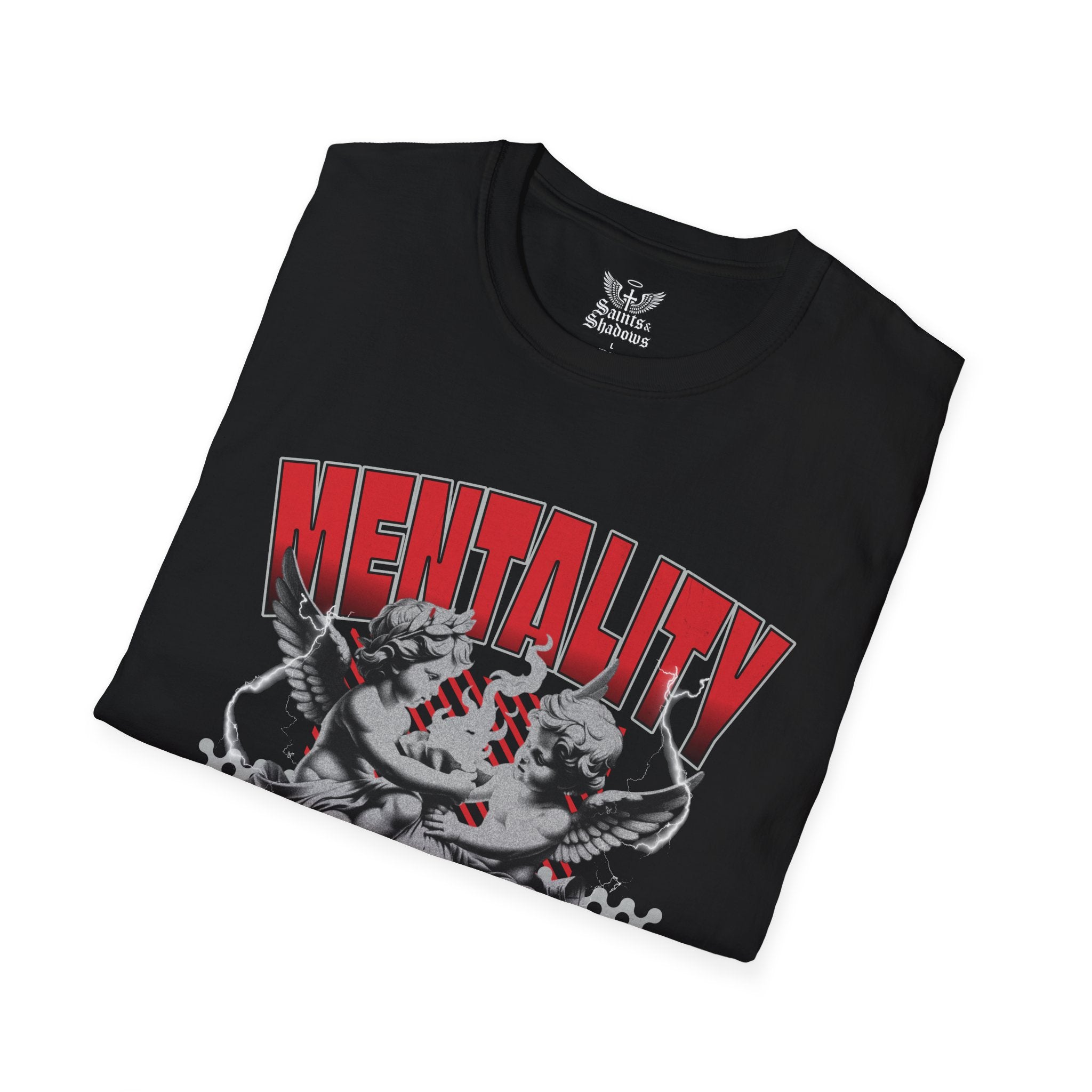 Saints and Shadows - Mentaility, Angelic Artwork Unisex Softstyle T-Shirt, Casual Wear