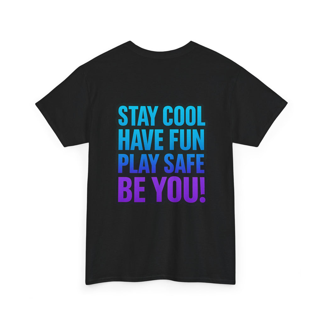 DJ KAT PAWS Surfing Fun T-Shirt | Stay Cool, Have Fun, Play Safe, Be You! | Fun Summer Tee, Gift for Cat Lovers, Beach Vibes