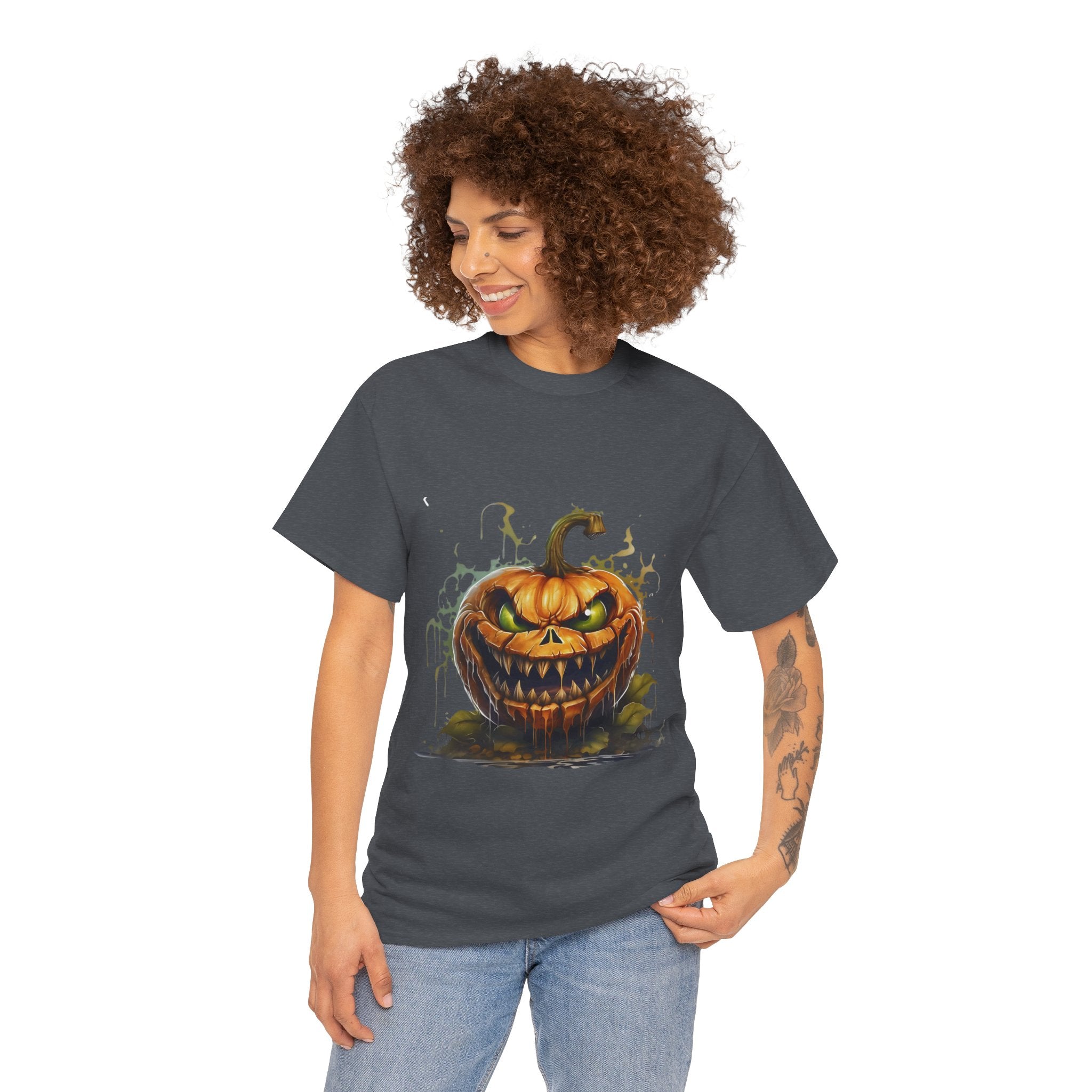 Spooky Pumpkin, Horror Graphic Tee, Unisex Cotton Shirt, Halloween Costume, Horror Movie Gift, Spooky T-Shirt, Horror Fan Apparel