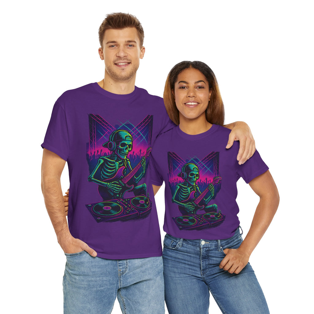 Bone Jams Rockin’ Skeleton, Tee | Loud Enough to Wake the Dead | Unisex Cotton Shirt for Music Lovers, Concerts, Halloween, Gifts