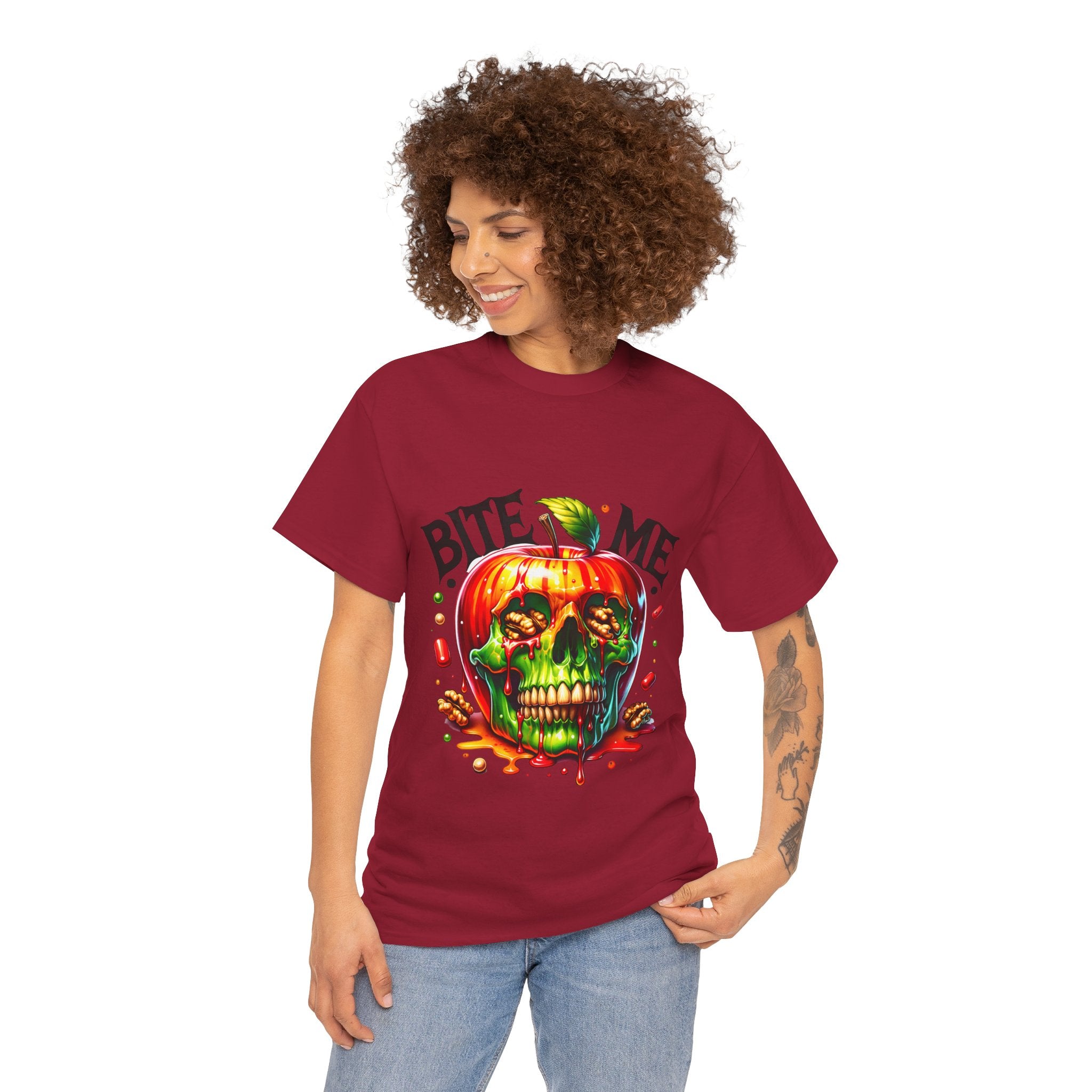 Bite Me Skull T-Shirt, Fun Graphic Tee, Halloween Costume Top, Trendy Casual Wear, Unique Gift Idea for Friends