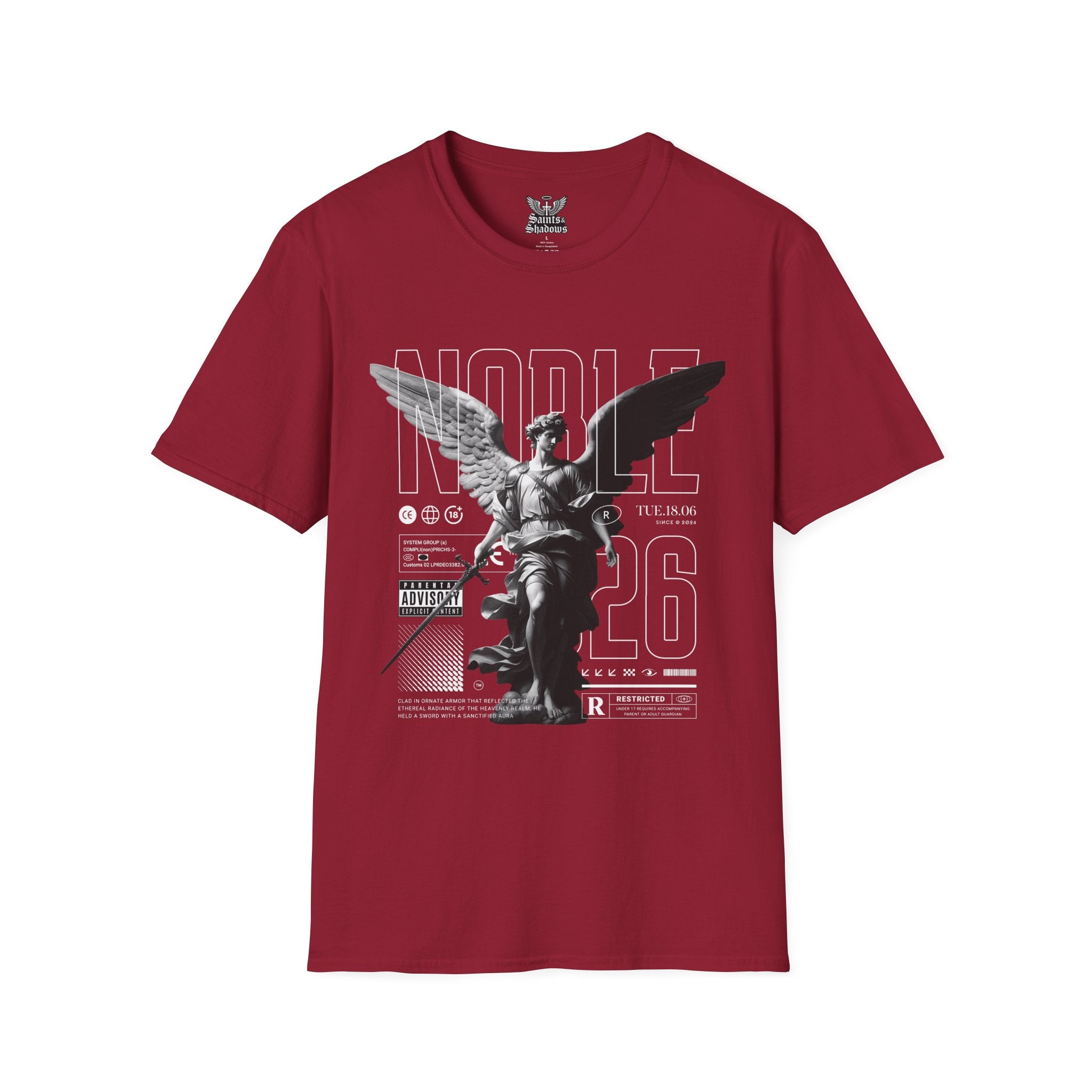 Saints and Shadows - Noble, Angelic Artwork Unisex Softstyle T-Shirt, Casual Wear