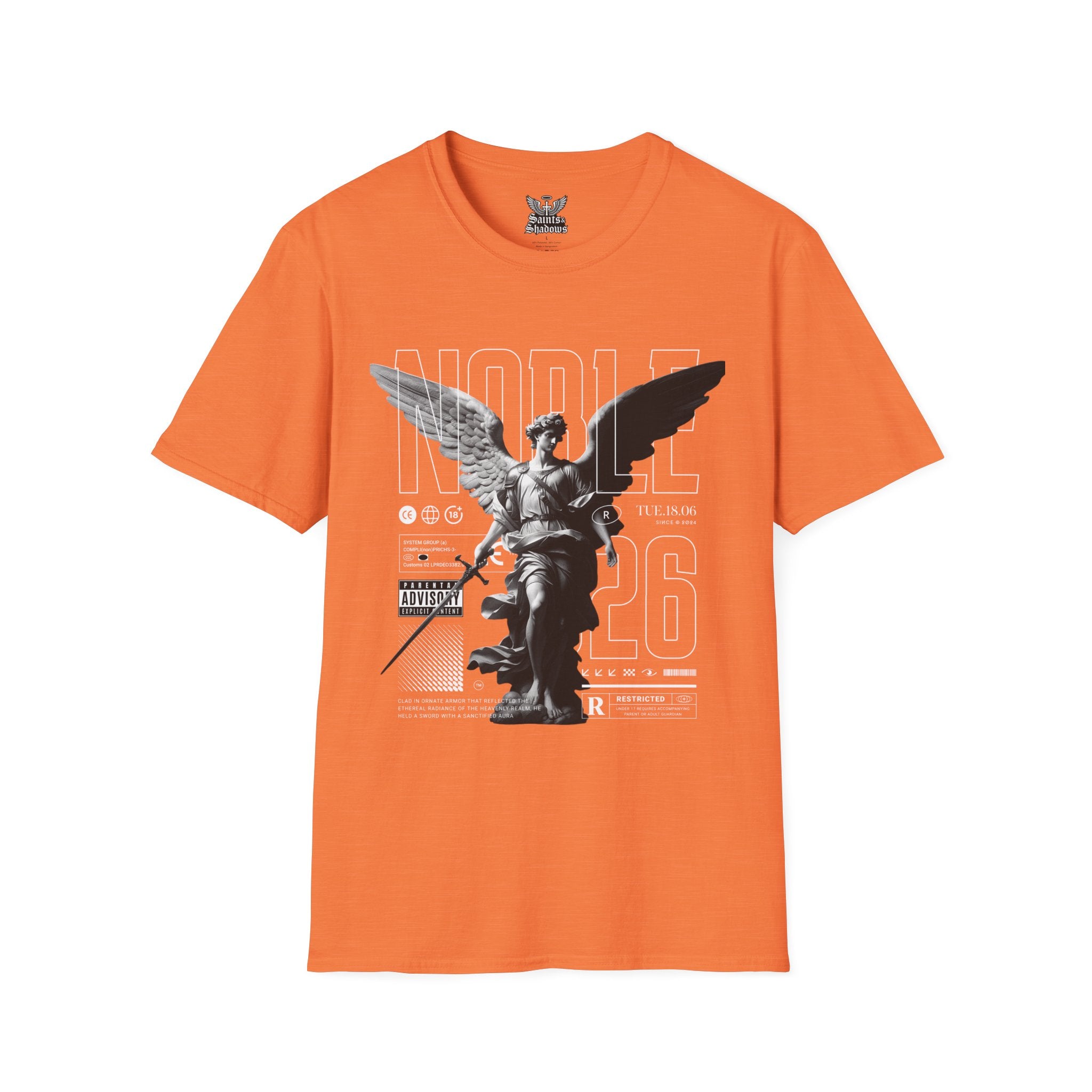 Saints and Shadows - Noble, Angelic Artwork Unisex Softstyle T-Shirt, Casual Wear