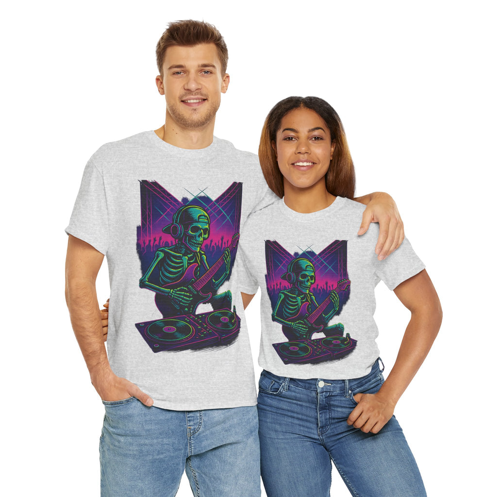 Bone Jams Rockin’ Skeleton, Tee | Loud Enough to Wake the Dead | Unisex Cotton Shirt for Music Lovers, Concerts, Halloween, Gifts