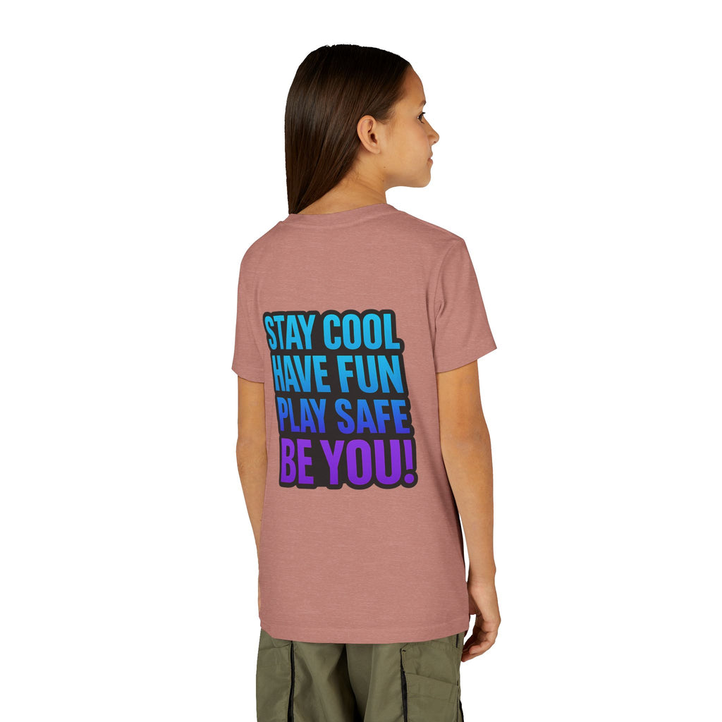 DJ KAT PAWS Paw-Sitive Waves Only, Youth Tee | Kids Surfing T-Shirt, Fun Cat Graphic Top, Summer Apparel, Gifts for Animal Lovers