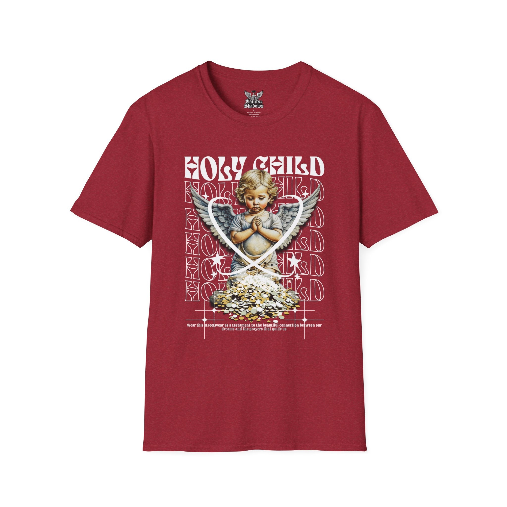 Saints and Shadows - Holy Child, Angelic Artwork Unisex Softstyle T-Shirt, Casual Wear