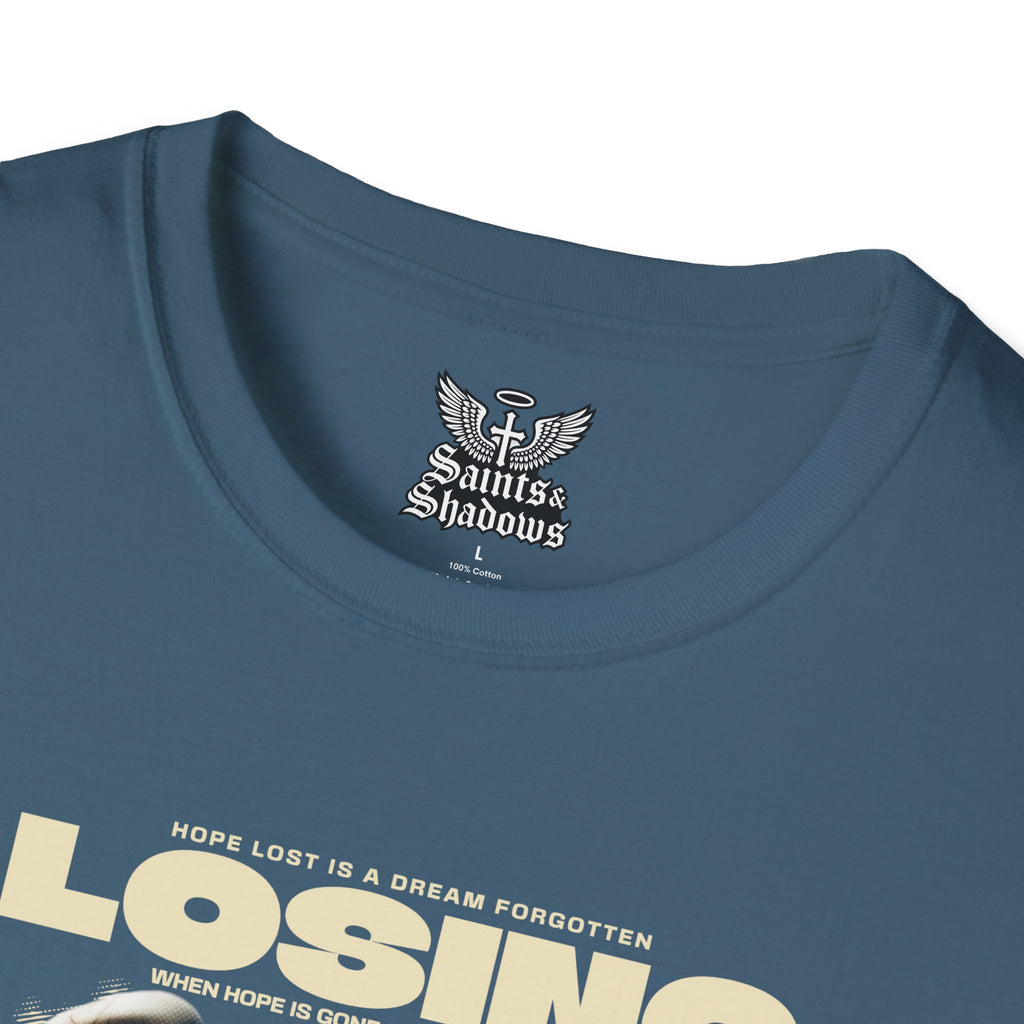 Saints and Shadows - Losing Hope, Angelic Artwork Unisex Softstyle T-Shirt, Casual Wear